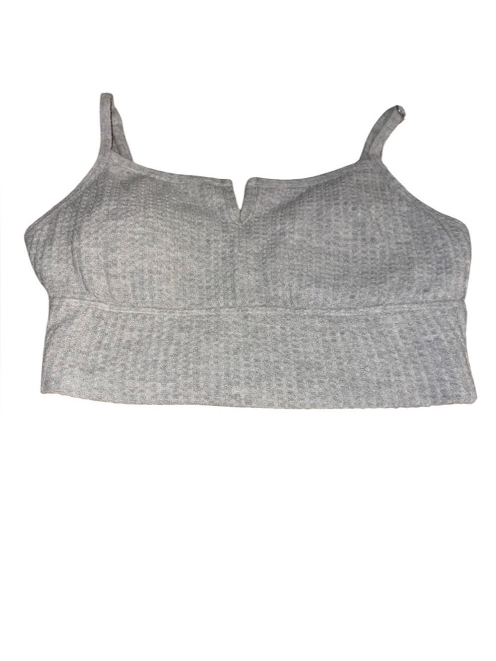 Gilly Hicks Light Grey Ribbed V-Notch Crop Cami